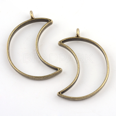 Rack Plating Alloy Open Back Bezel Pendants X-PALLOY-S047-39F-FF-1