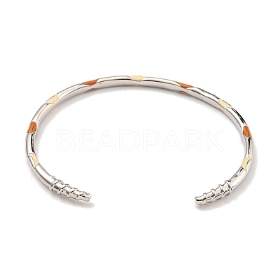 Brass Enamel Cuff Bangles for Women BJEW-G703-08B-P-1