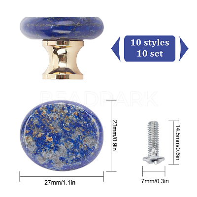 9 style 9 sets Natural Gemstone Drawer Knobs FIND-GF0001-50-1
