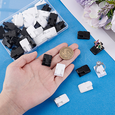 40Pcs 2 Colors Plastic Ring Holder KY-PH0002-37-1