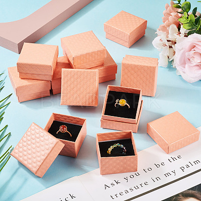 Rhombus Textured Cardboard Ring Gift Storage Boxes CON-TAC0001-07B-1