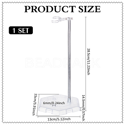 Plastic Minifigures Display Stands with Adjustable Snake Bone Bracket ODIS-WH0070-81A-1