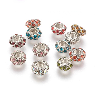 Alloy Rhinestone European Beads CPDL-H998-1