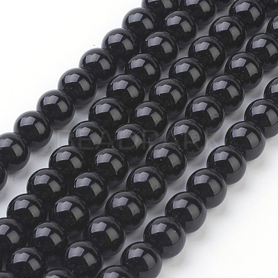 Synthetic Black Stone Beads Strands X-GSR4mmC044-1