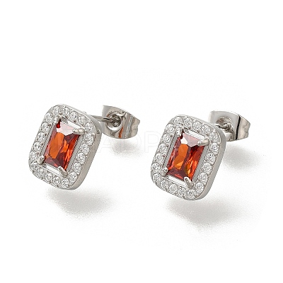 304 Stainless Steel Stud Earrings EJEW-H018-01P-06-1