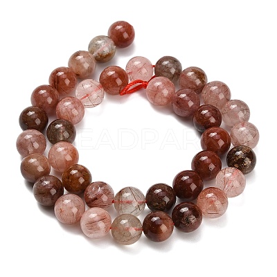Natural Red Rutilated Quartz Beads Strands G-G300-A02-10mm-1