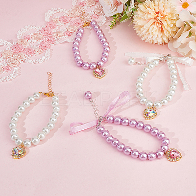 4Pcs Plastic Beads Pet Collar NJEW-DR00006-1