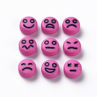 Opaque Camellia Acrylic Beads X-MACR-N008-42-C07-1