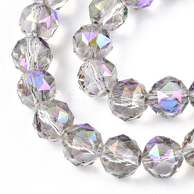 Electroplate Transparent Glass Beads Strands EGLA-N002-34C-C06-1