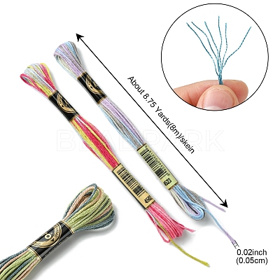 12 Skeins 6 Colors 6-Ply Polyester Embroidery Floss OCOR-FS0001-01B-03-1
