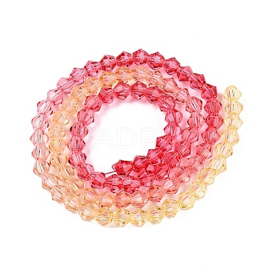 Gradient Color Baking Paint Glass Bead Strands DGLA-A039-T6mm-A03-1