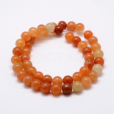 Natural Red Aventurine Bead Strands X-G-P257-02-8mm-1