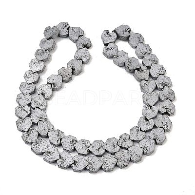 Electroplated Natural Lava Rock Beads Strands G-K388-04B-07-1