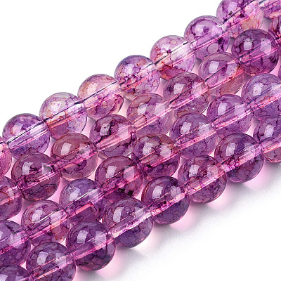 Baking Paint Glass Beads Strands DGLA-Q023-8mm-DB41-01-1