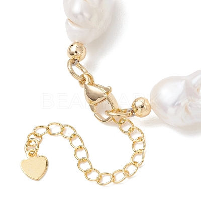 Natural Baroque Pearl Keshi Pearl Beaded Bracelets BJEW-JB13336-1