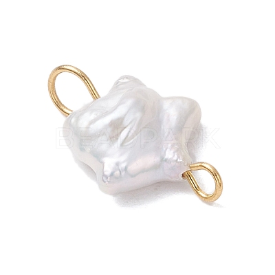 Natural Keshi Pearl Connector Charms PALLOY-JF04243-01-1