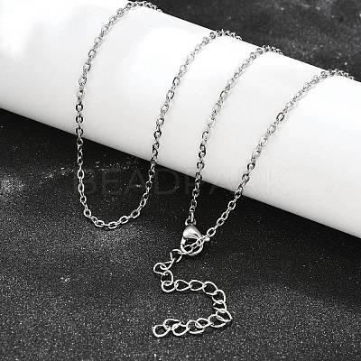 Non-Tarnish 304 Stainless Steel Cable Chain Necklace STAS-T040-PJ204-80-1