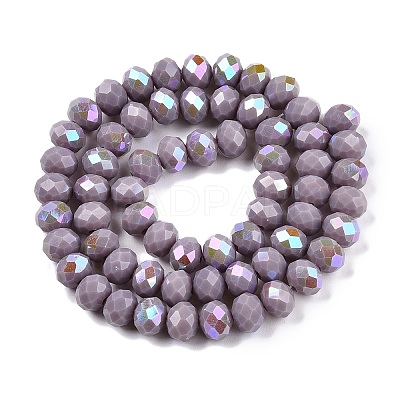 Electroplate Opaque Solid Color Glass Beads Strands EGLA-A044-P8mm-L13-1