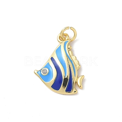 Sea Animals Brass Enamel Pendants KK-B155-02A-G-1