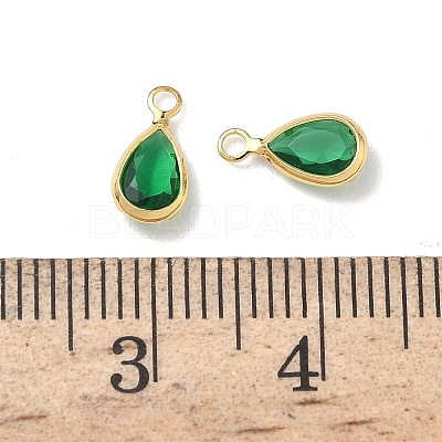 Brass Glass Charms KK-Z136-15G-01-1