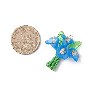 Glass Seed Beaded Pendants PALLOY-MZ01155-01-1