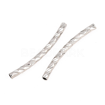 Brass Texture Curved Tube Beads KK-H250-01B-P-1
