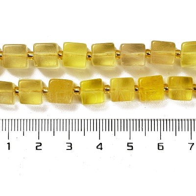 Natural Yellow Fluorite Beads Strands G-G053-B07-01-1