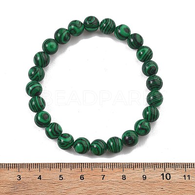 Synthetic Malachite(Dyed) Bead Stretch Bracelets BJEW-K212-B-031-1