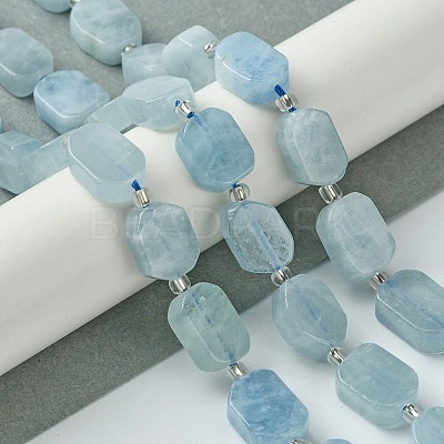 Natural Aquamarine Beads Strands G-C098-A10-01-1