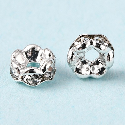 Brass Rhinestone Spacer Beads RSB031NF-01-1