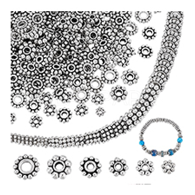 660Pcs 6 Styles Tibetan Style Beads TIBEB-PH0005-34-1