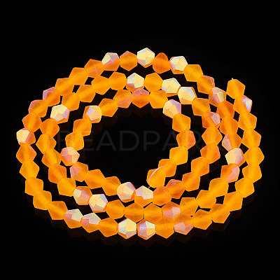 Imitate Austrian Crystal Bicone Frosted Glass Beads Strands EGLA-A039-T3mm-MB23-1