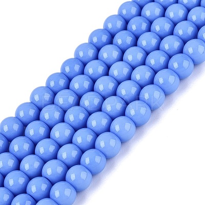 Opaque Solid Color Glass Beads Strands GLAA-T032-P6mm-23-1