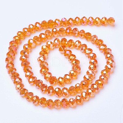 Electroplate Glass Beads Strands X-EGLA-A034-T8mm-B16-1