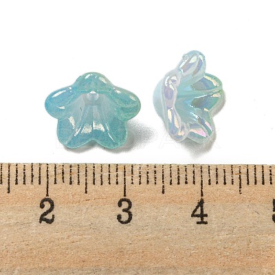 Iridescent Acrylic Bead Caps OACR-C021-08D-1