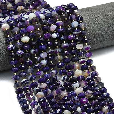 Natural Banded Agate Beads Strands G-P573-A12-01-1