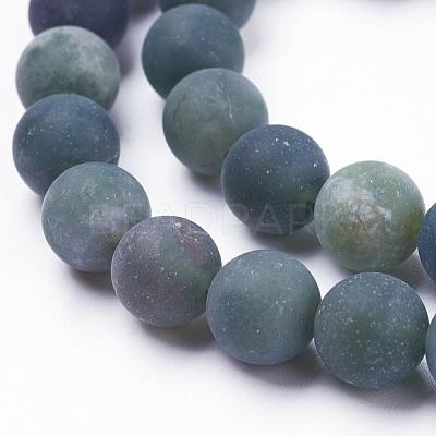 Natural Moss Agate Beads Strands G-F520-58-8mm-1
