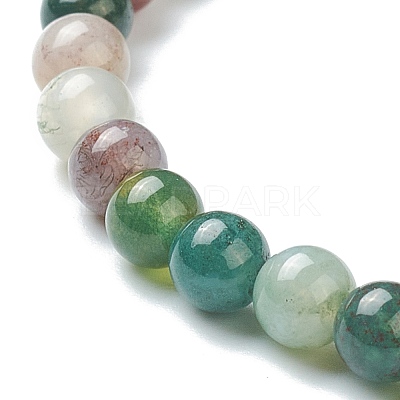 Natural Indian Agate Beaded Stretch Bracelets BJEW-D446-A-46-1