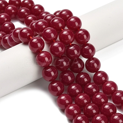 Lab Grown Red Corundum Beads Strands G-L634-B03-10mm-1
