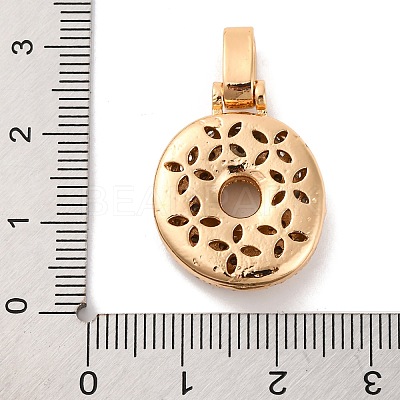 Brass Micro Pave Cubic Zirconia Pendants KK-C076-29O-G01-1