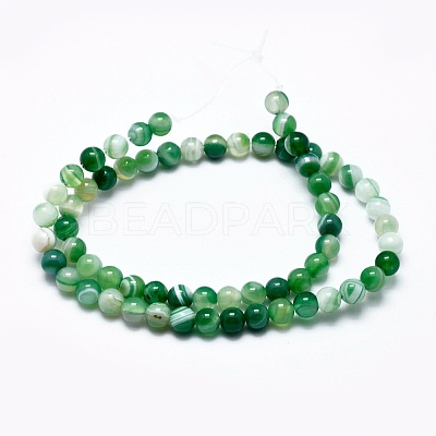 Natural Striped Agate/Banded Agate Beads Strands G-I254-03C-04-1