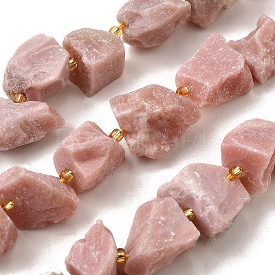 Raw Rough Natural Pink Opal Beads Strands G-Z087-B21-1