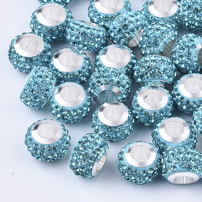 Polymer Clay Rhinestones European Beads FPDL-T001-02B-1