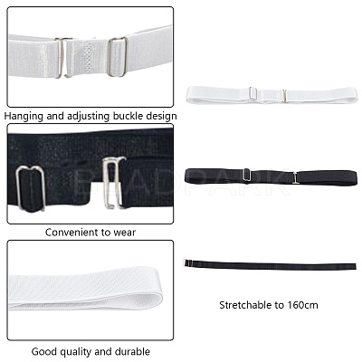 8 Pcs 2 Colors Simple Polyester Shirt Stay Belt AJEW-GO0001-41-1