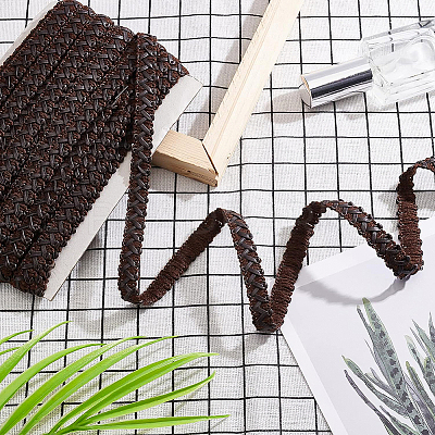 Imitation Leather Braided Lace Ribbon WL-WH0003-02-1