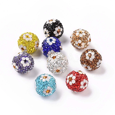 Polymer Clay Rhinestone Beads RB-L029-03-1