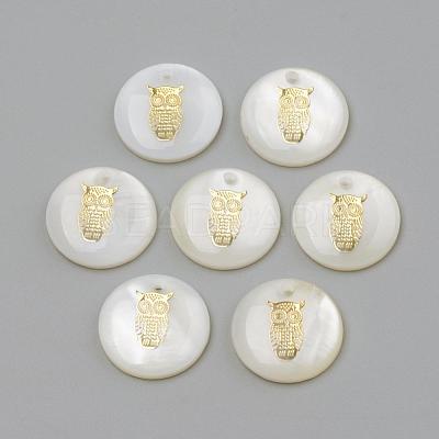 Freshwater Shell Pendants SHEL-Q010-007G-1