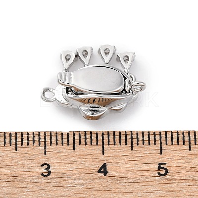 Brass Micro Pave Clear Cubic Zirconia Box Clasps KK-P291-34P-1