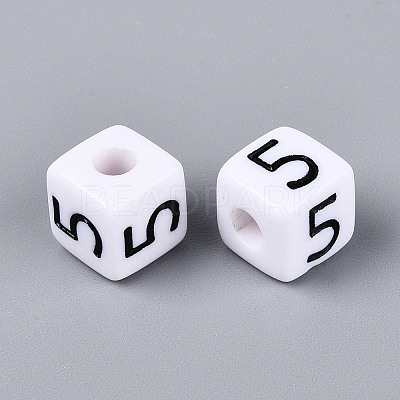 Opaque Acrylic European Large Hole Beads SACR-N020-01B-06-1