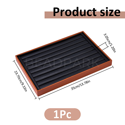 Rectangle Wood Finger Rings Display Trays RDIS-WH0011-40-1
